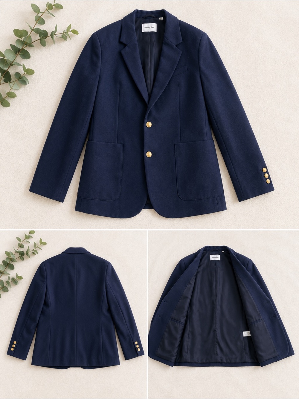 Aritzia Navy Blazer with Gold Buttons